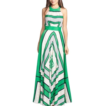 

Sexy halter backless print dress women Eastic waist boho long dress 2018 Tie up summer dress beach maxi dress