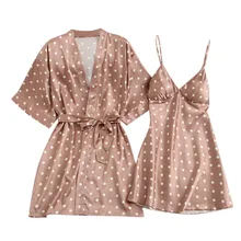 Женские пижамы сексуальное нижнее белье v-образный вырез халат белье Ночная сорочка на бретельках пижамы комплект Лето шифоновое платье комплект 40mi02