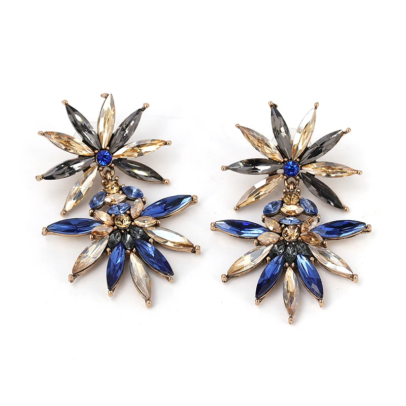 JURAN Big Crystal Star Statement dangle Earrings For Women Fahion Wedding Party Jewelry Vintage drop earrings oorbellen - Image 4