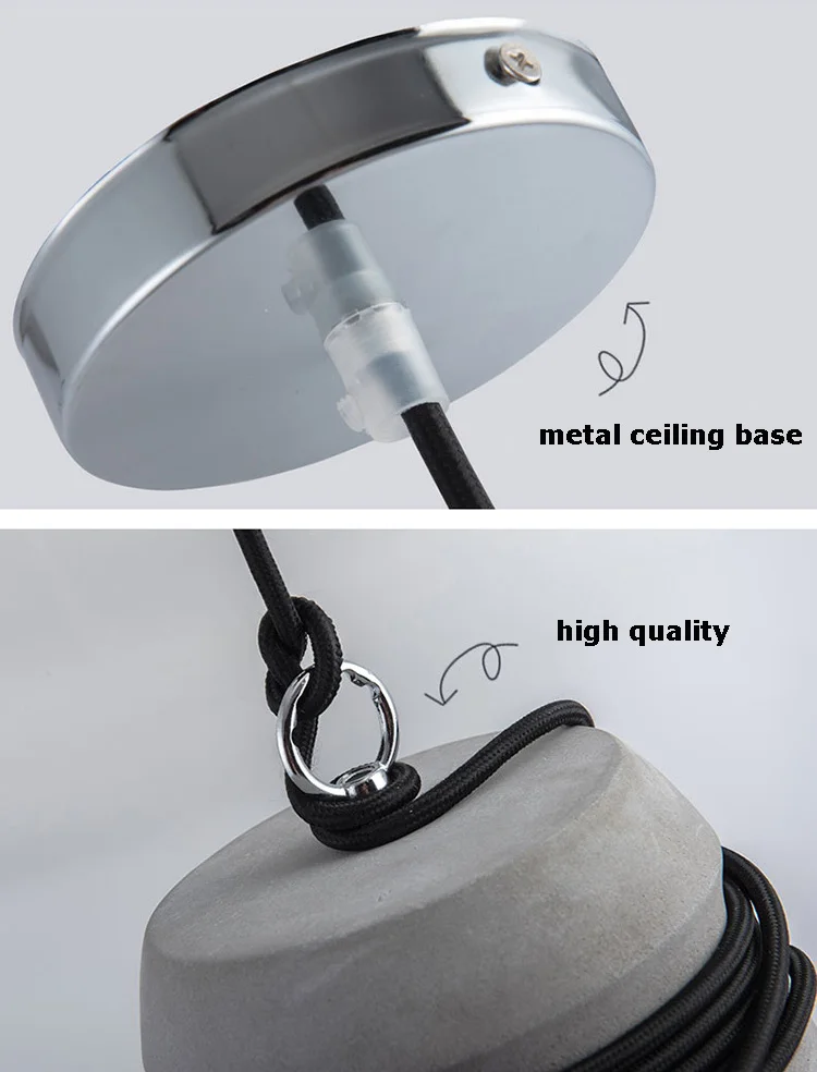 Industrial Retro Pendant Lamps Cement Hanging Lights Vintage Creative Indoor Pendant Lights Bar Restaurant Concret Light 110v 220v Home Lights (17)