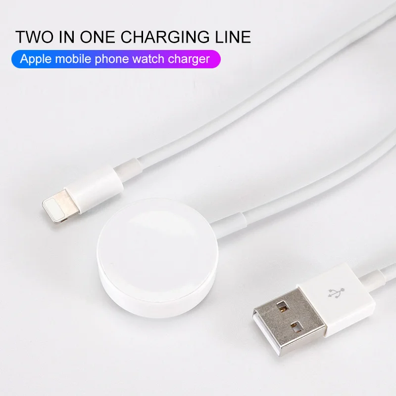 

Fast 2 In 1 Smart Watch Wireless Charger for Apple Watch Series 1 2 3 4 USB Magnetic Charging Cable for IPhone 7 8 X Max