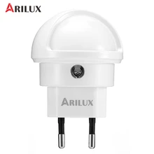 Умный светодиодный светильник ARILUX с датчиком, Ночной светильник с поворотом на 360 градусов, теплый белый ночной Светильник с европейской вилкой для спальни, настенные лампы для коридоров