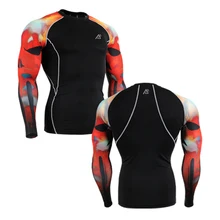 Compression Shirts Tights Mens Gym MMA Fitness & Exercise Body Building Fitness Outdoor Sports Shirts for Running Clothes