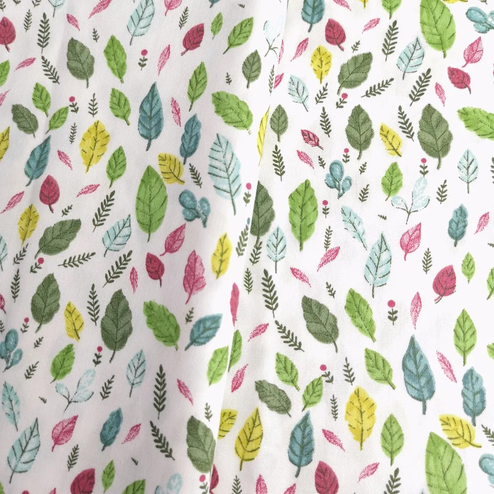

Leaved Print Cotton Fabric for Diy Sewing Craft Baby Patchwork Tissus an Meter Quilt Home Decor Pillow Cover Handicraft Tissus