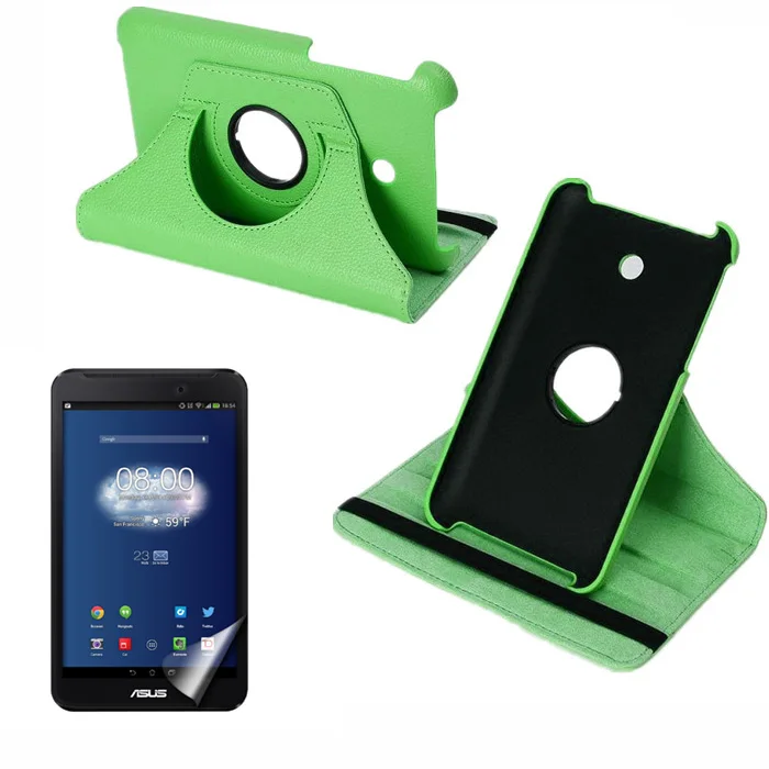 

360 Degree Rotating Litchi Flip Stand PU Leather Cover Case For Asus FonePad 7 FE170CG FE170 FE7010CG K012 + Screen Protector