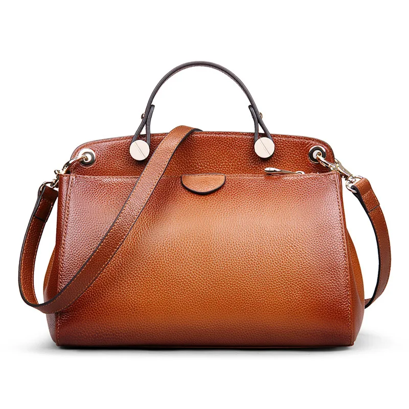 

Nesitu High Quality Casual Vintage Brown Genuine Leather Women Handbags Lady Shoulder Messenger Bag Female Totes for ipad M9311