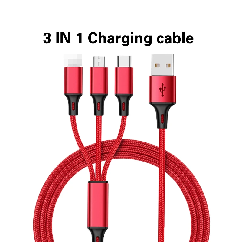 3 в 1 микро usb кабель для зарядки Android USB iPhone type C 2 A быстрая м универсальный