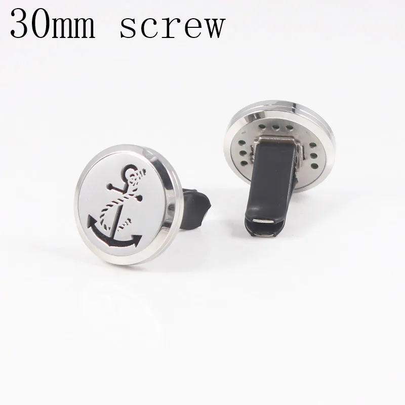 30MM Essential Oil Car Diffuser Locket Vent Clip 316L Stainless Steel Pendant Screw Anchor Random Send 10pcs Pads | Украшения и