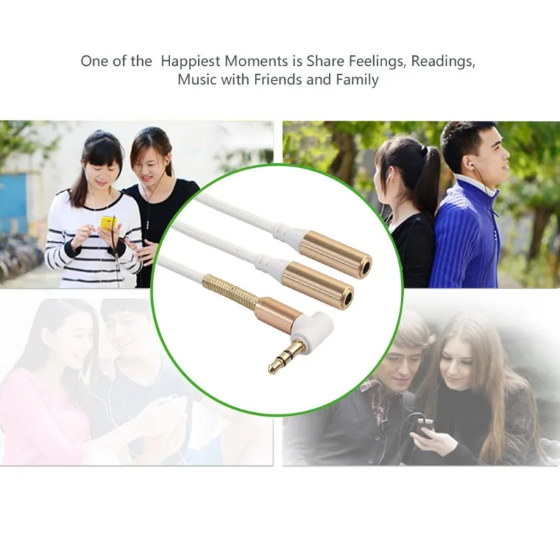 3.5mm Audio Stereo Y Splitter Cable 3.5mm Male to 2 Port 3.5mm Female for Earphone Headset Splitter Adapter for Smart Phone 3.5mm Audio Stereo Y Splitter Cable 3.5mm Male to 2 Port 3.5mm Female for Earphone Headset Splitter Adapter for Smart Phone