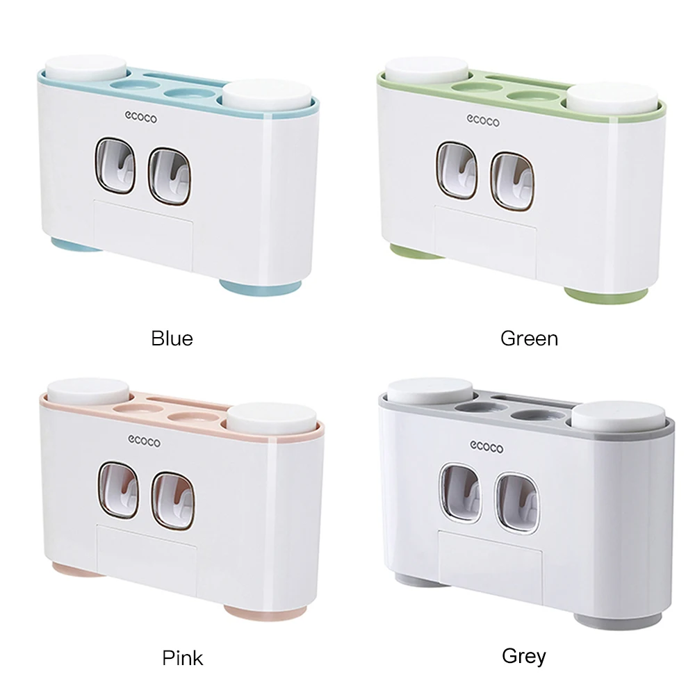 

ECOCO Wall-mount Toothbrush Holder Auto Squeezing Toothpaste Dispenser Toothbrush Toothpaste Cup Storage Bathroom Accessories