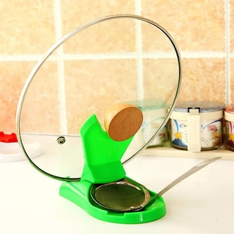1pc Pot Lid Shelf Dispenser Pan Spoon Pot Holder Kitchen Storage Design Cooking Tool  (1)