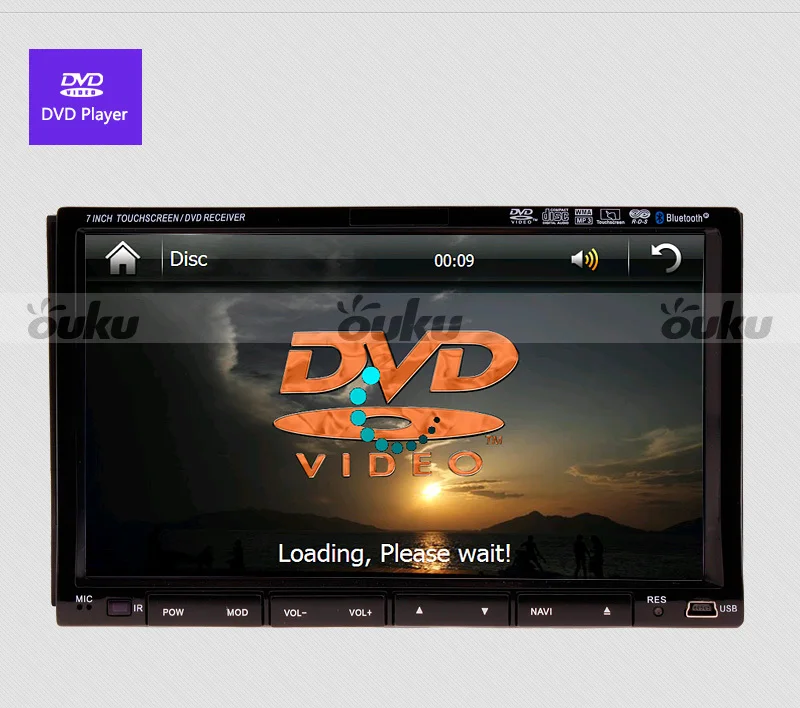 Perfect Rear Camera 7" HD Touch Screen Universal Double 2 DIN Car GPS Stereo MP3 CD DVD Player BT+TV+iPod+SD map+FM/AM/RDS Head Unit 6