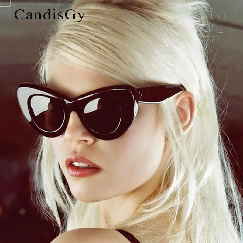 Cat Eye Sunglasses Vintage Women Hollow Sunglasses Sexy Celebrity Female Shades Uv400 Mirror