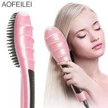 Выпрямитель для волос Керамическая электрическая щетка для волос выпрямитель для волос Расческа выпрямление прямой анион Увлажняющий инструмент для укладки уход