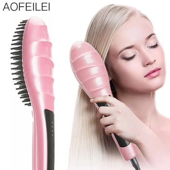 

Hair Straightener Ceramic Electric Hair Brush Hair Straightener Comb Straightening Straight Anion Moisturizing Styling Tool Care