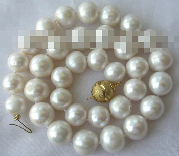 

bjc 0002989 stunning big 12-14mm round white freshwater cultured pearl necklace (A0327)