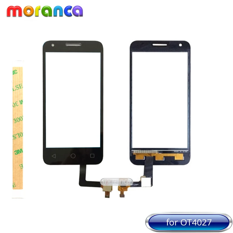 

4.5'' for Alcatel One Touch Pixi 3 4027 4027X 4027D OT4027 Touch Screen Digitizer Glass Sensor Panel Black Touchscreen + 3M Tape