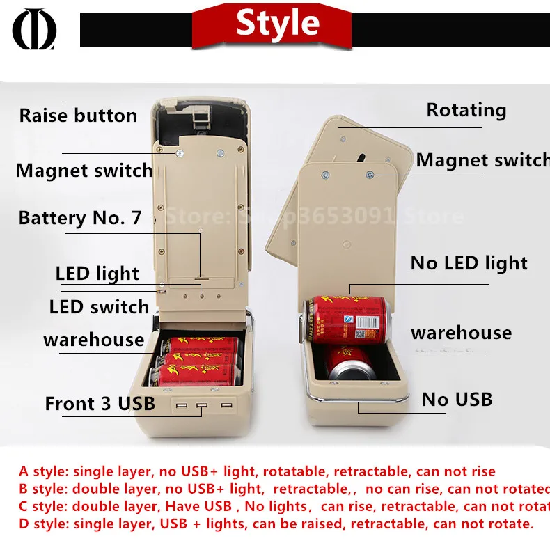 Для hyundai I20 подлокотник коробка USB зарядка повышение двойной слой центральный магазин содержание Подстаканник Пепельница в автомобиле аксессуары