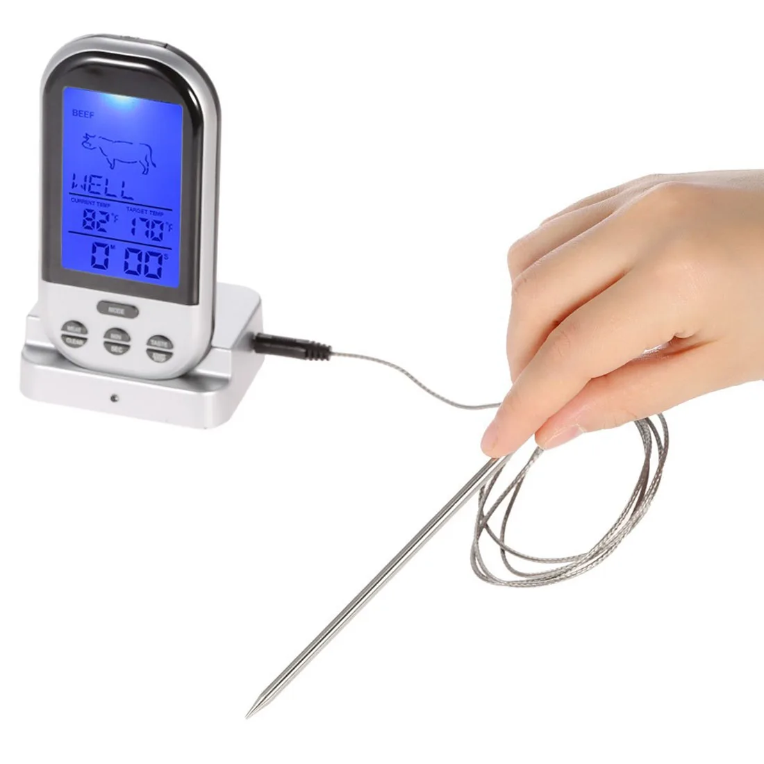 Цифровой беспроводной термометр для печи, мяса, барбекю, гриля, еды, зонд, Кухонный Термометр, инструменты для приготовления пищи с таймером, сигнализацией