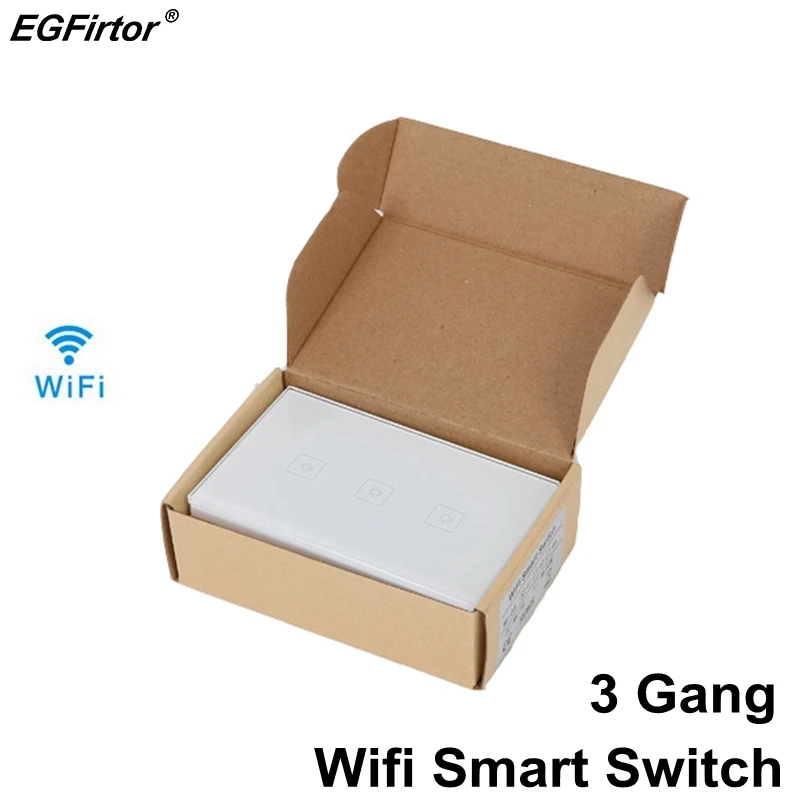 3 Gang США Стандартный WI-FI Smart Switch домашней автоматизации Управление Touch стеновые свет переключатель умный дом света с APP управление