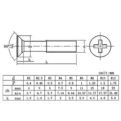 100 шт. углеродистая сталь M2.5 * 0 45*4 12 плоская головка машина Phillips Винты|phillips screws|screw
