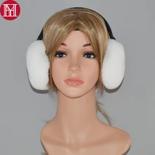 Новые меховые наушники России Для женщин реального кролика Рекс Меховые наушники s зимние теплые мягкие для Девочек Кролик Рекс Меховые наушники с регулируемой плюшевые мочки
