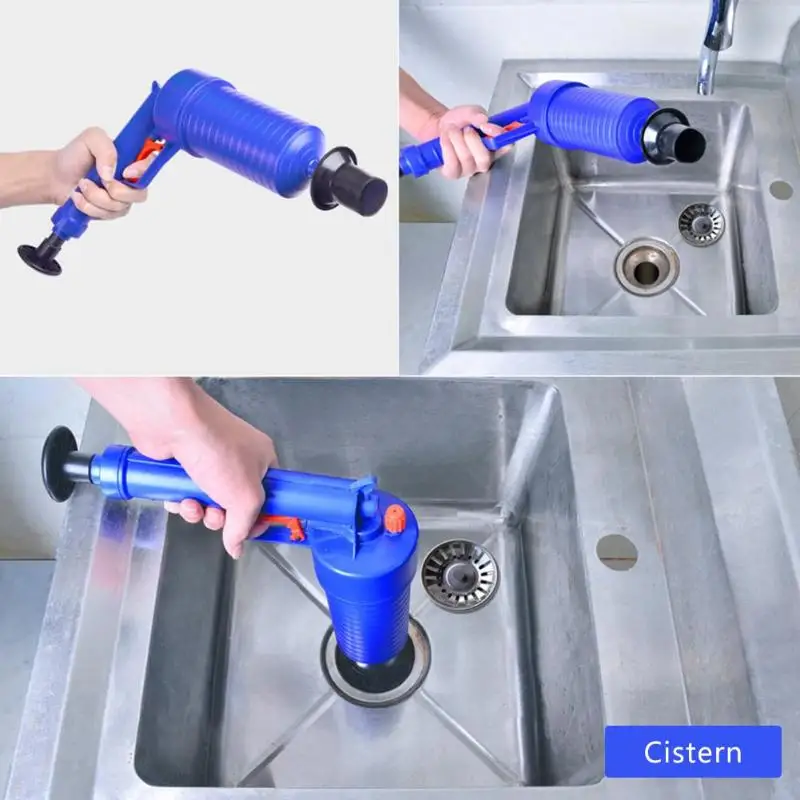

Hot Air Power Drain Blaster Gun High Pressure Powerful Manual Sink Plunger Opener Cleaner Pump for Toilets Showers for Bathroom