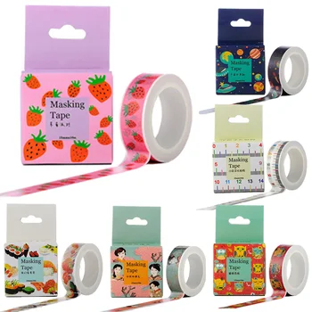 

FangNymph Fashion Cute Colorful Paper Adhesive Tape Decorative Tape Sticker Label Creative Gift School Supplies Stationery