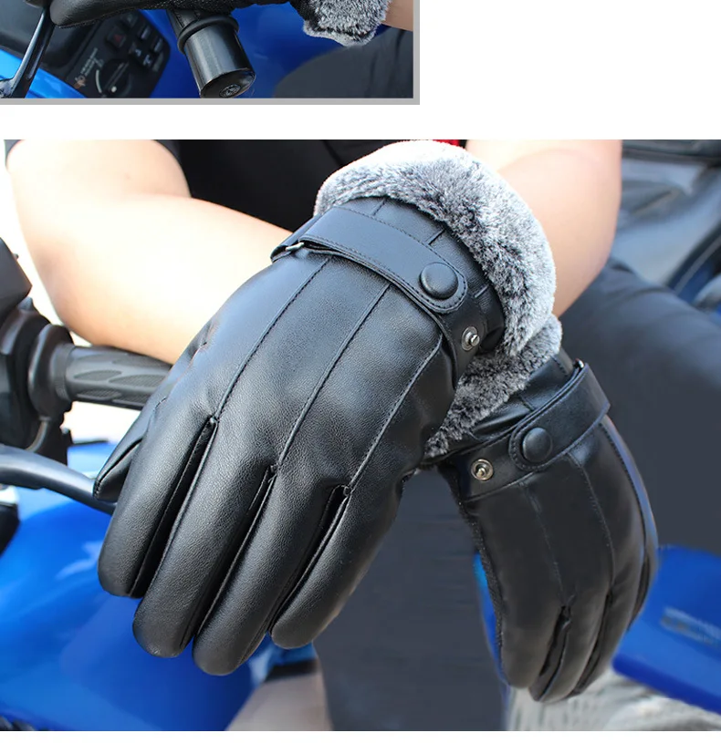 Высокое качество Мужские перчатки из овчины кожаные варежки теплые зимние утепленные мужские мотоциклетные лыжные ветрозащитные