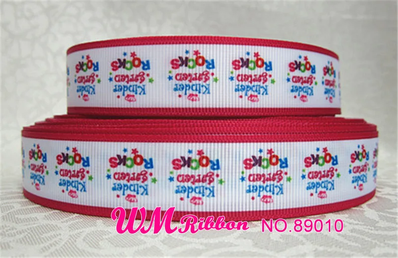 Лента WM 7/8 дюймов 22 мм Happy Kids Grosgrain лента 50yds/рулон школьный номер напечатанные Индивидуальные Лямки для волос