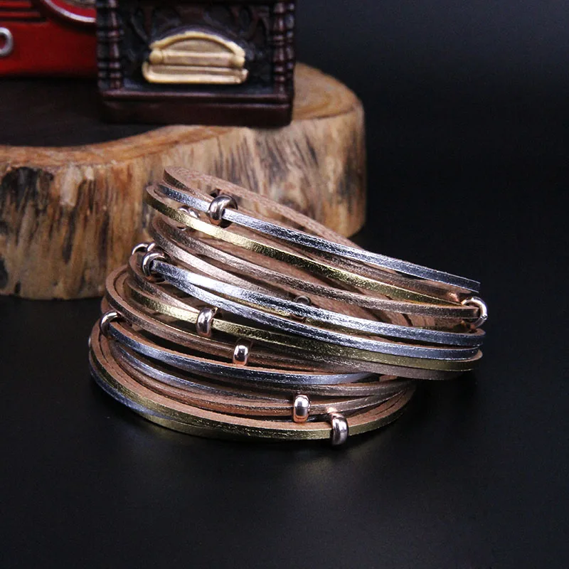 ZG модный винтажный этнический многослойный браслет с металлическими бусинами, массивные браслеты в стиле бохо для женщин, ювелирные изделия