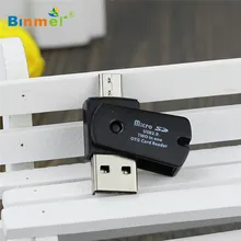 Горячая Binmer подарки оптом OTG Micro USB к USB 2.0 Micro SD Card Reader Адаптер для Android телефон