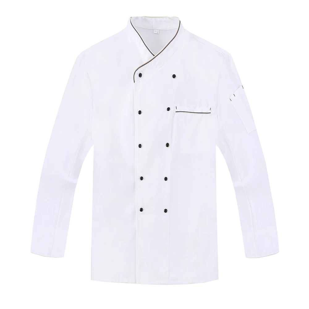 coat2 Белая одежда с длинными рукавами для шеф-повара, двубортное питание, высокое качество, ресторан, отель, рабочая одежда официанта, Униформа, Cozinha, пальто - Цвет: coat2