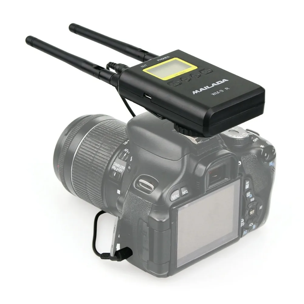 Mailada WM-9 UHF Беспроводная микрофонная система 100 м 50 каналов петличный нагрудный микрофонный приемник передатчик для DSLR Canon sony рекордер