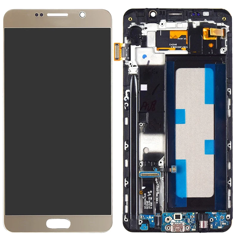 Original Amoled N920C LCD For Samsung Galaxy Note 5 LCD Frame Touch Screen Assembly SM-N920F LCD Display Screen With Burn Shadow