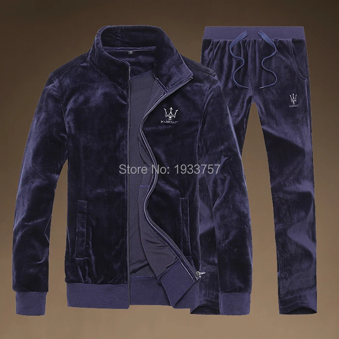 mens velour tracksuit set