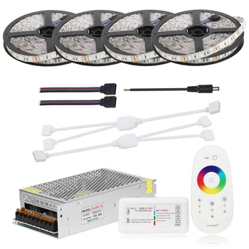 

LED Strip Kit DC12V LED Strip 5050 60LED/m 5M 10M 15M 20M with 2.4G RF LED Controller 12V Power Supply LED Strip RGB RGBW RGBWW