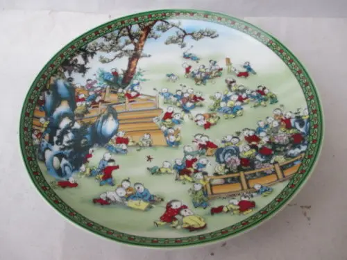 

China ceramic color painting porcelain plate figure (one hundred children)//