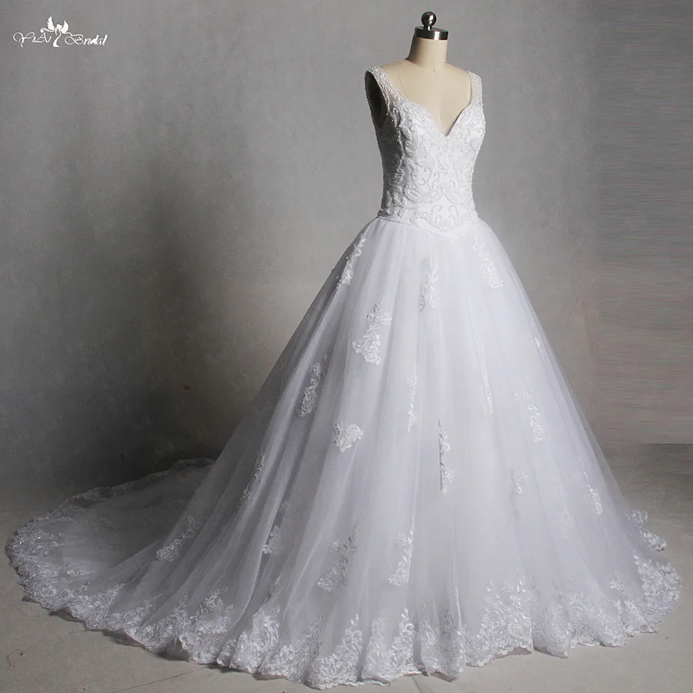 RSW1348 реальные фотографии Yiaibridal v-образный вырез вышивка бисером Vestido De Noiva Princesa