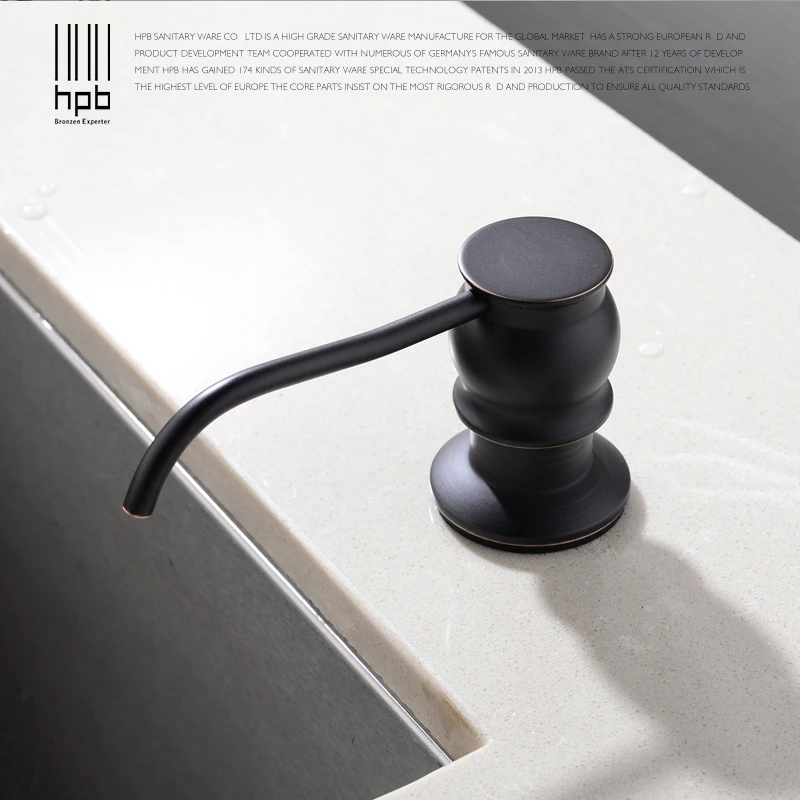  HPB Oil Rubber Bronze Countertop Kitchen Soap Dispensers Built in Soap Dispensers Detergent Bottle  - 32847738481