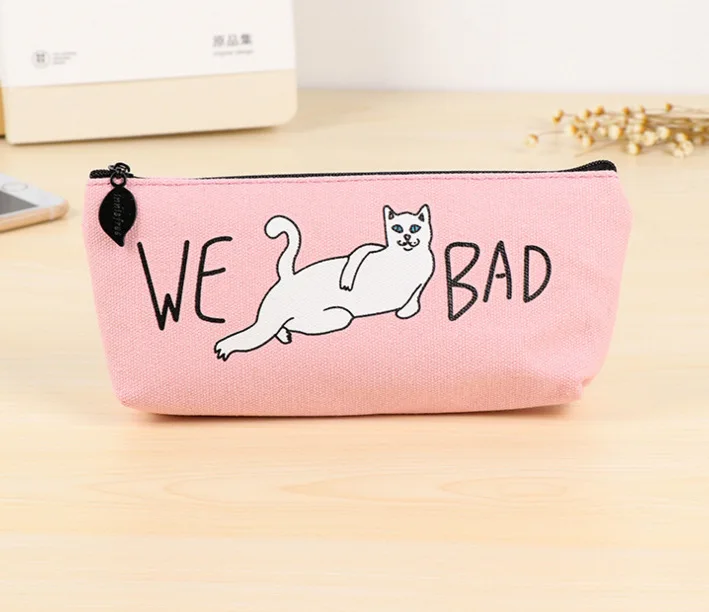 Тканевый чехол карандаш с рисунком Bad Cat органайзер для канцелярских товаров