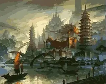 

Province of China Hand painted frameless painting landscape picture cuadros decoracion painting by numbers on canvas wall art