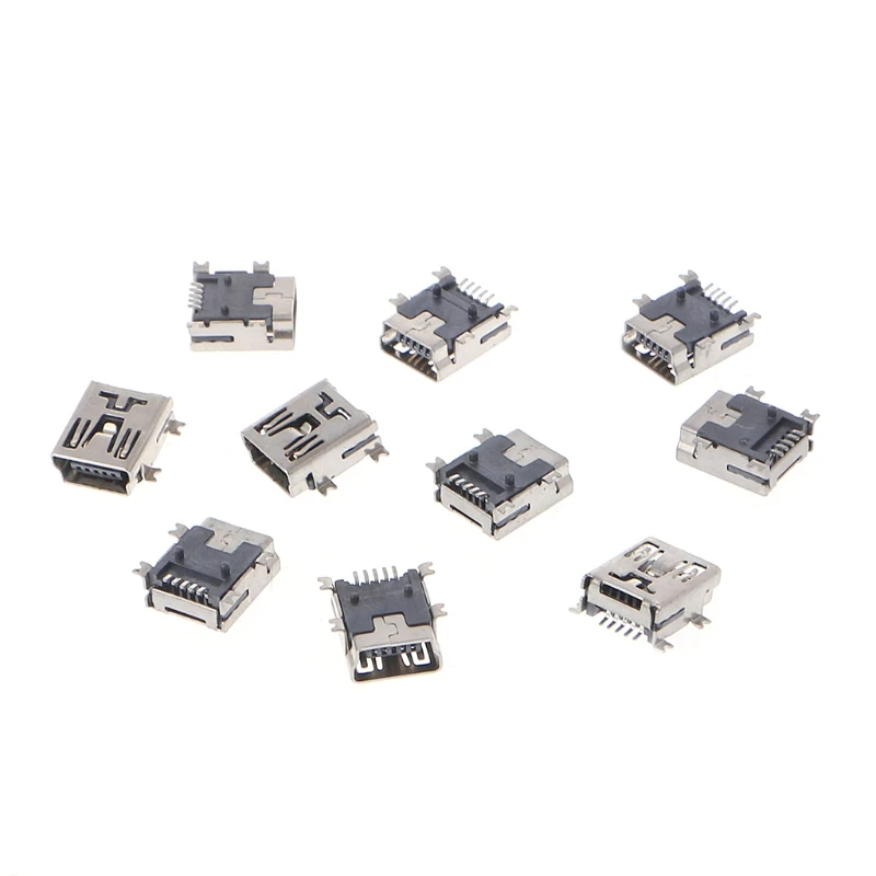 

10 Pcs Mini USB Type B 5 Pin Female Socket Connector For Mobile Phone Charging #Aug.26