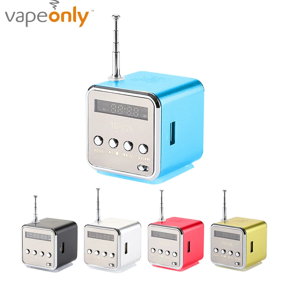 Vapeonly TD-V26 мини-динамик портативный MP3 музыкальный плеер с ЖК-поддержкой fm-радио Micro TF SD Стерео Громкоговоритель для ноутбука телефона