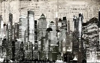 

3d wallpaper custom mural non-woven 3d room wallpaper Retro Black and white photos of the city at night 3d wall murals wallpaper