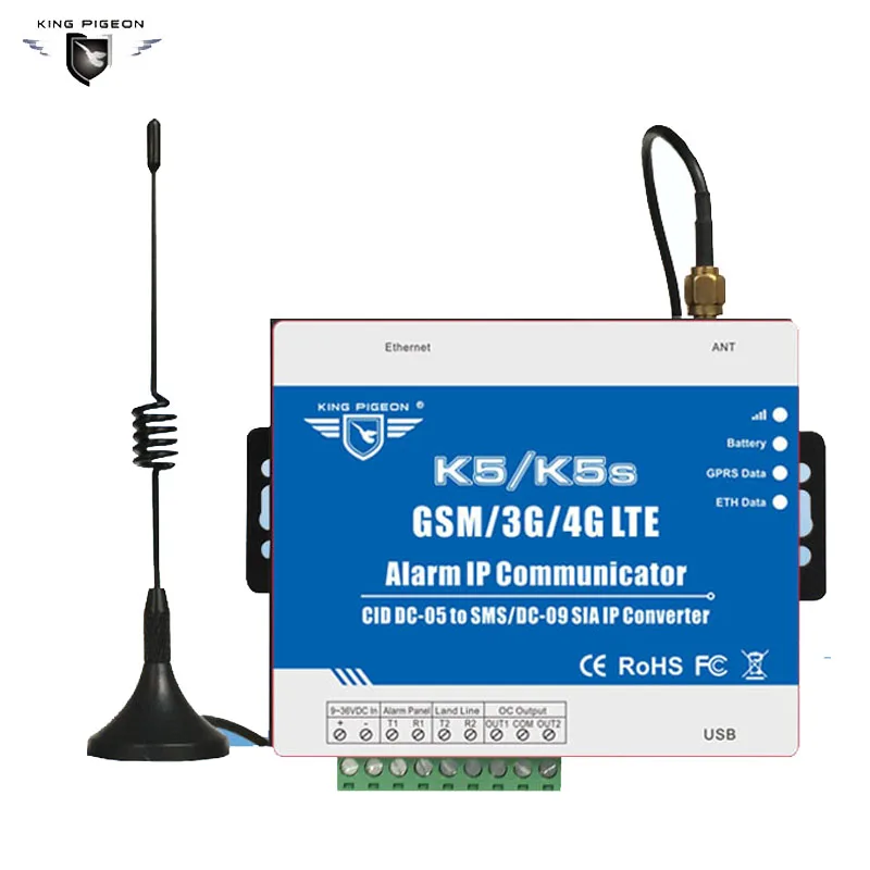 

K5 GSM 3G Communitcator Voor Omzetten De PSTN Ademco Contact ID Controle Panel Om SMS Alerter En SIA IP Over GPRS Netwerk