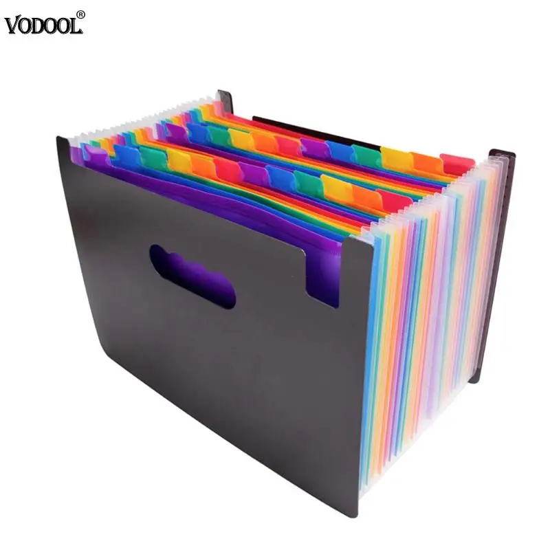 Большая 24-слойная Сумка для документов Rainbow Accordion A4 инструмент тестирования