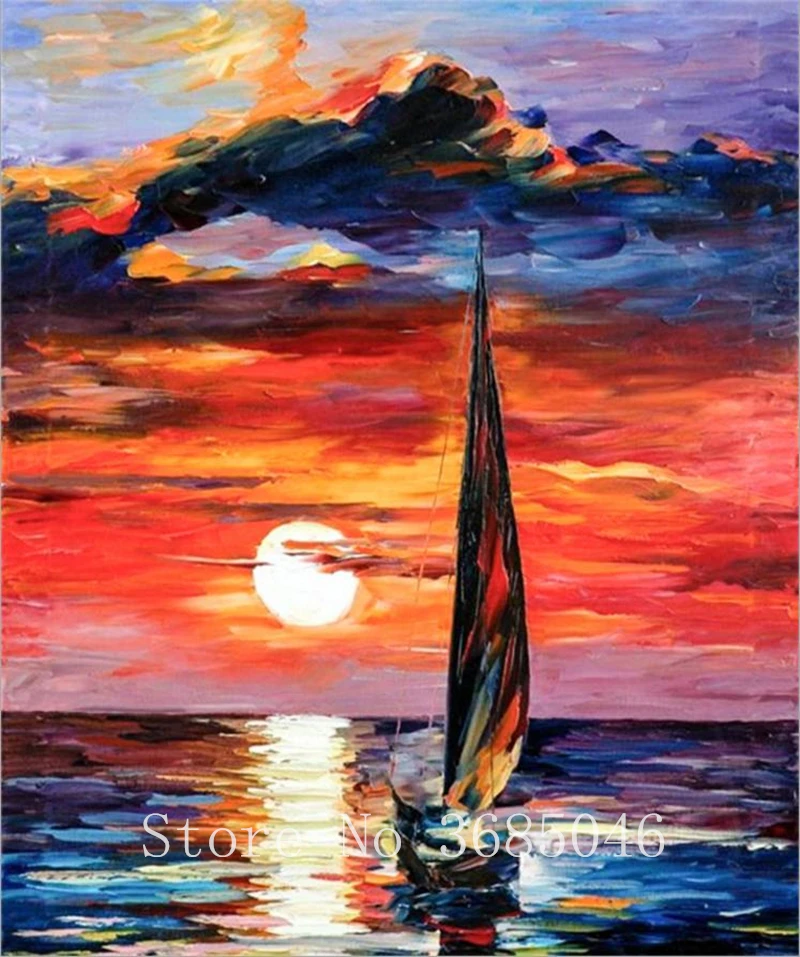 5D DIY Mosaic Diamond Painting Sunrise at sea painting Embroidery Rhinestone Cross Stitch Hand made home Decor yes0559 | Дом и сад
