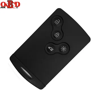 

HKOBDII 4 Button Remote Card Smart Car Key for Renault Megane 3 Koleo with Uncut Key Blade 434Mhz ID46 PCF7947/7952 Chip