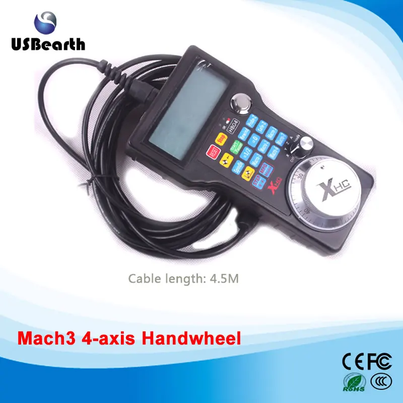 

CNC part Mach3 USB Handwheel 4 Axis Pulse 50PPR Optical Encoder Generator MPG Pendant
